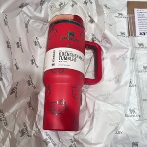Stanley Red Quencher Tumbler with Hello Kitty Design 40 oz.
